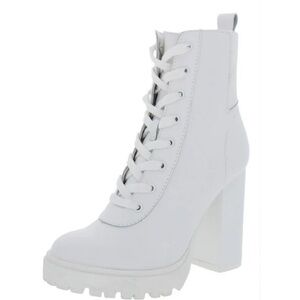 Steve Madden White Combat Heel Boots